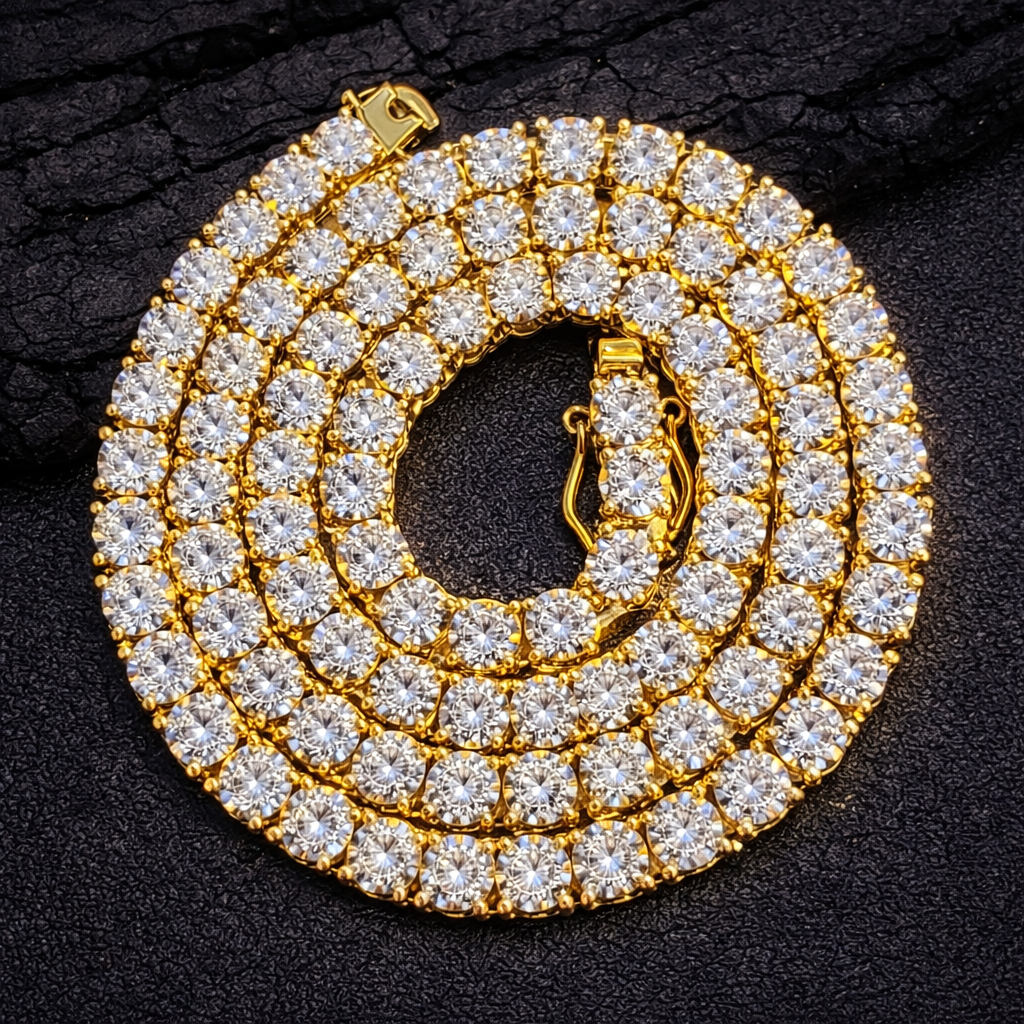 IceLine™ Classic Iced Tennis Chain Necklace – 1-Row CZ (3MM)