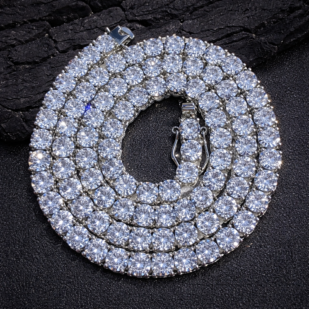 IceLine™ Classic Iced Tennis Chain Necklace – 1-Row CZ (3MM)