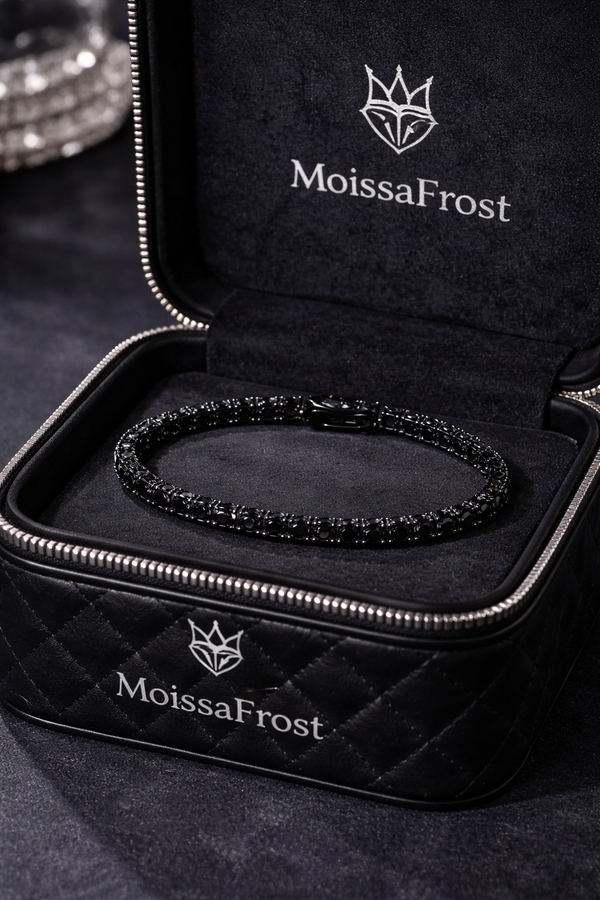 Luxury Iced Out Tennis Bracelet – Black Plated CZ Diamond Statement Jewelry (3mm / 4mm)