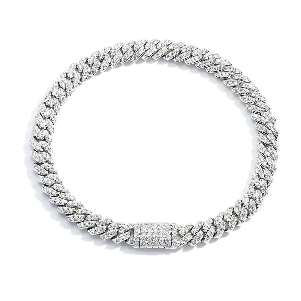 Luxury Iced Out Cuban Link Bracelet – 6mm Gold Plated CZ Diamond Statement Jewelry