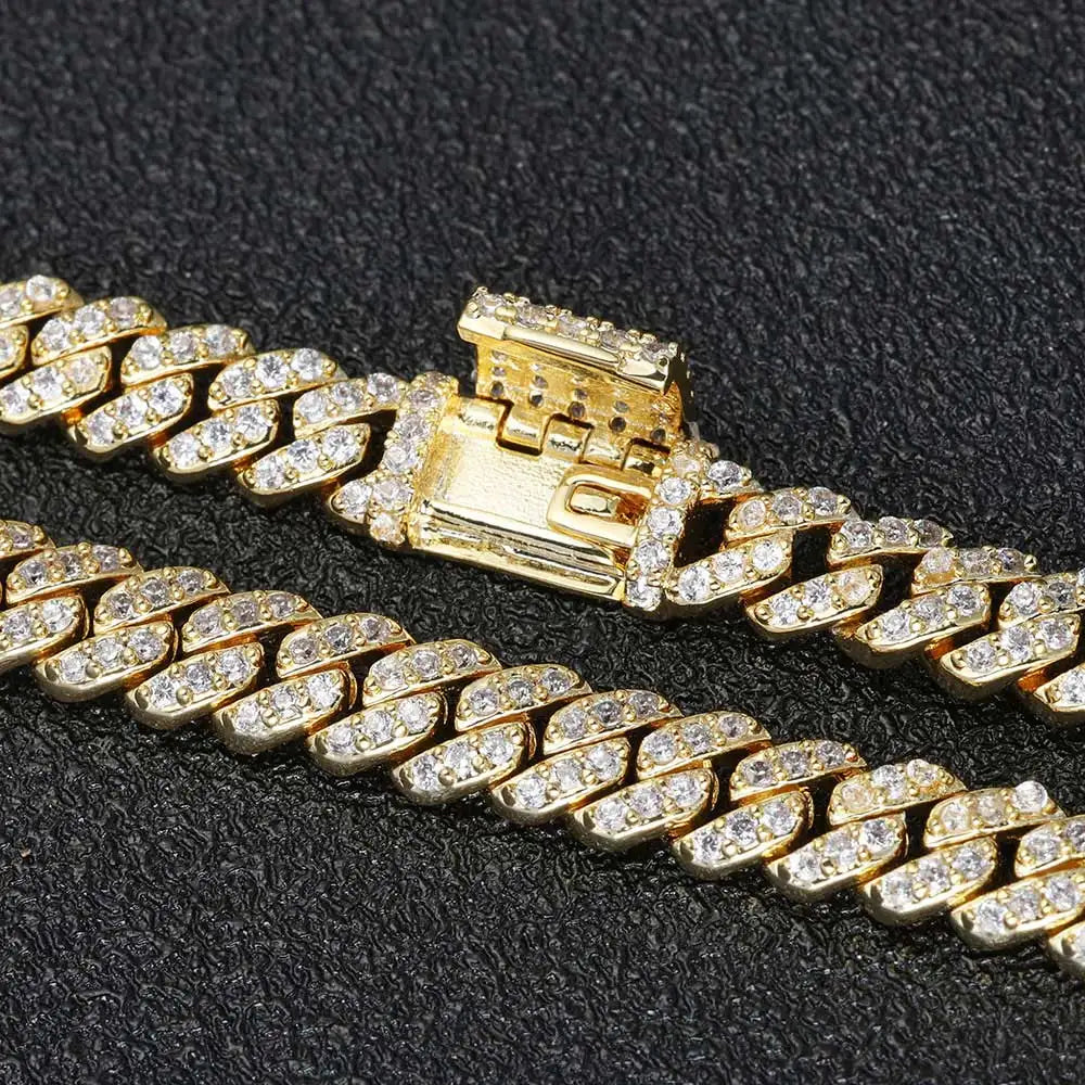 Luxury Iced Out Cuban Link Bracelet – 6mm Gold Plated CZ Diamond Statement Jewelry