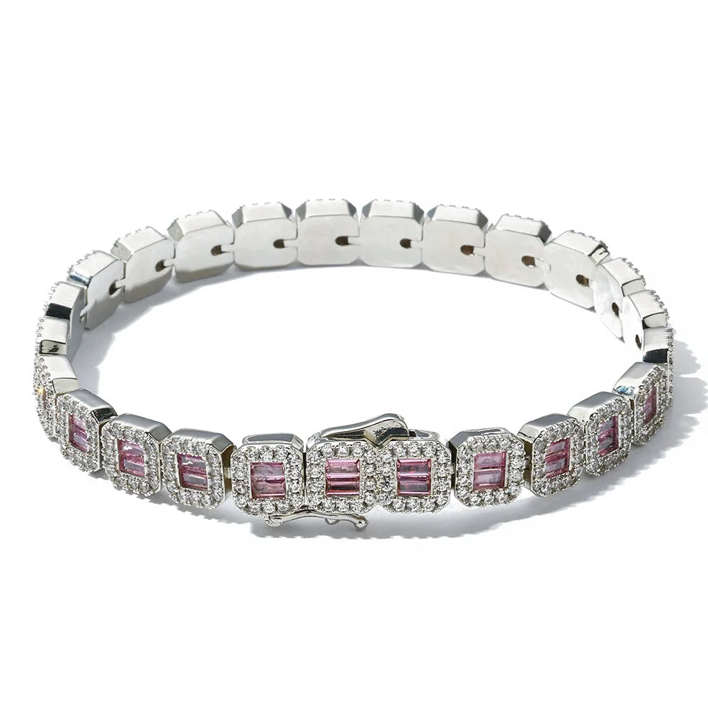 Gold Apex™ 8MM Square Baguette Tennis Bracelet – 18K Gold Plated CZ