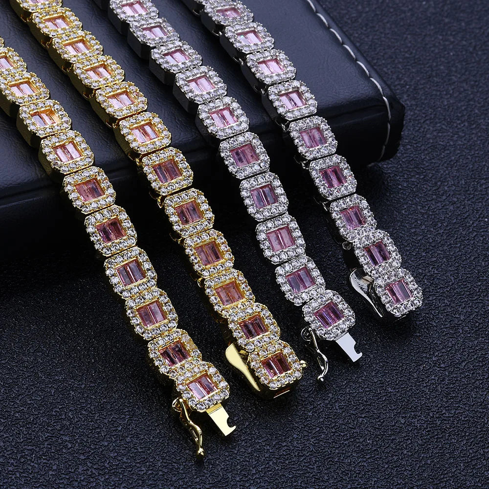 Gold Apex™ 8MM Square Baguette Tennis Bracelet – 18K Gold Plated CZ