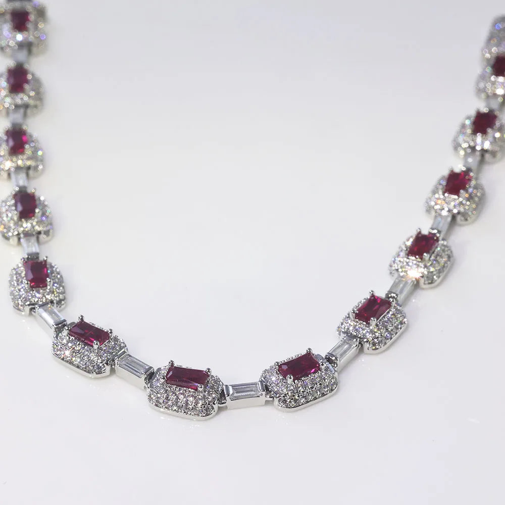 CRIMSON ICE™ Pavé Gemstone Bracelet — Silver Plated Red Diamond Edition