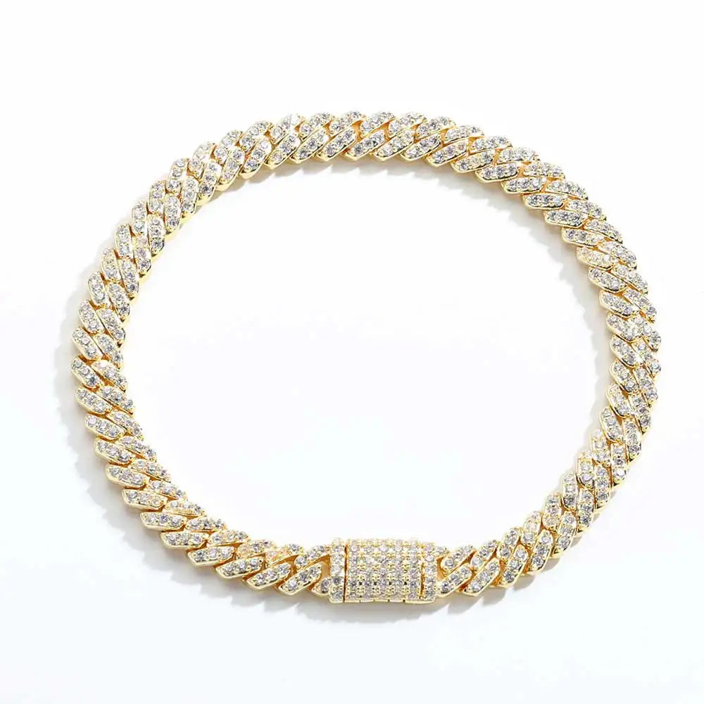 Luxury Iced Out Cuban Link Bracelet – 6mm Gold Plated CZ Diamond Statement Jewelry