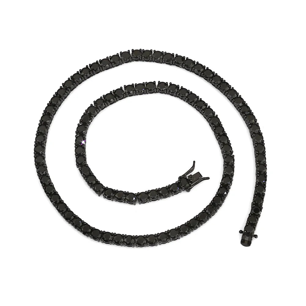 Luxury Iced Out Tennis Bracelet – Black Plated CZ Diamond Statement Jewelry (3mm / 4mm)