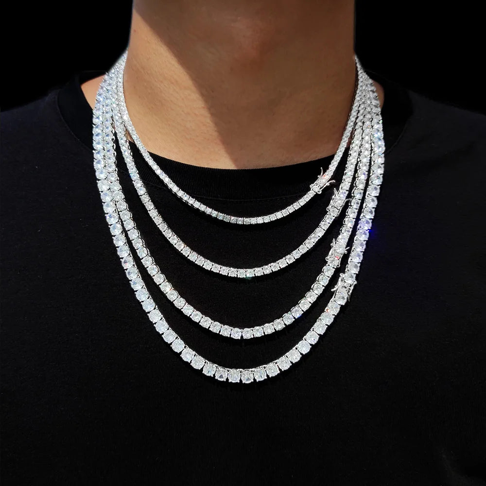 IceLine™ Classic Iced Tennis Chain Necklace – 1-Row CZ (3MM)