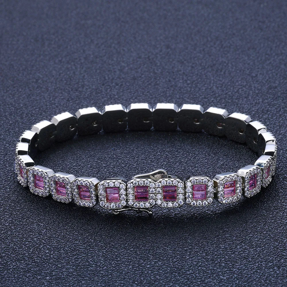 Gold Apex™ 8MM Square Baguette Tennis Bracelet – 18K Gold Plated CZ